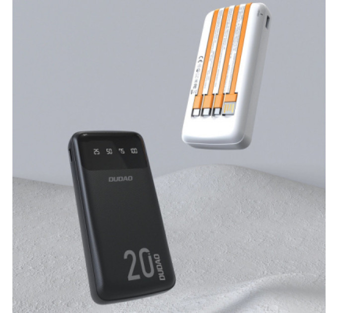 Dudao Батарея універсальна Dudao K6Pro+ 20000mAh 10W with USB-C/Lightning/MicroUSB/USB-A cables (6977196682393)