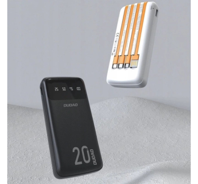Dudao Батарея універсальна Dudao K6Pro+ 20000mAh 10W with USB-C/Lightning/MicroUSB/USB-A cables (6977196682409)