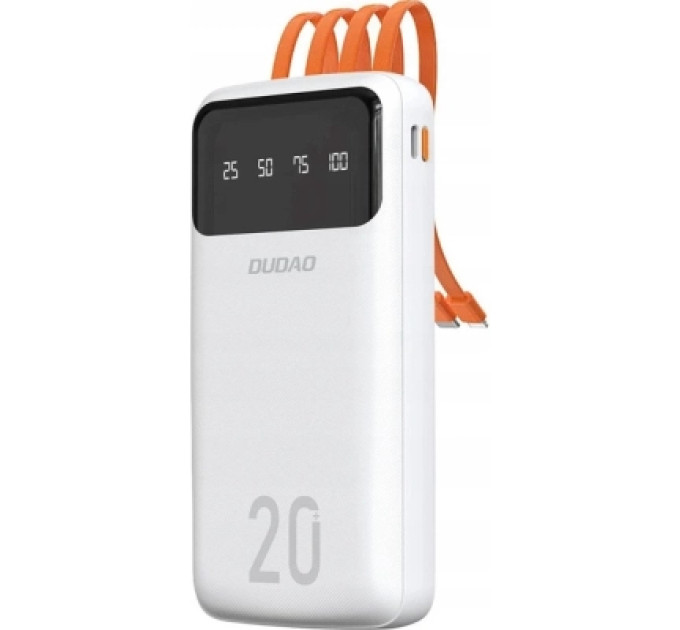 Dudao Батарея універсальна Dudao K6Pro+ 20000mAh 10W with USB-C/Lightning/MicroUSB/USB-A cables (6977196682409)