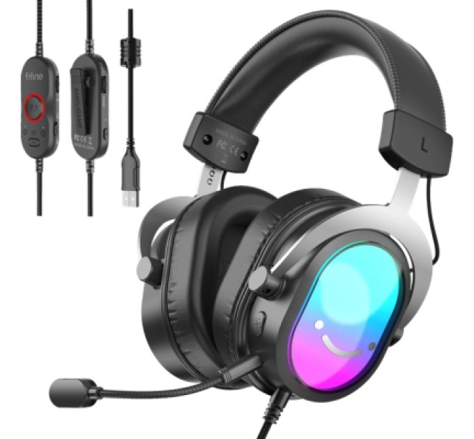 Fifine Навушники Fifine H16 7.1 RGB Black (H16)