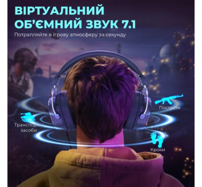 Fifine Навушники Fifine H16 7.1 RGB Black (H16)