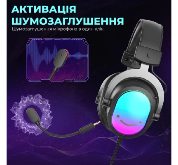 Fifine Навушники Fifine H16 7.1 RGB Black (H16)