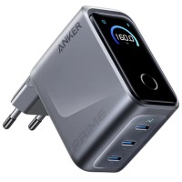 Зарядний пристрій Anker 3xUSB-C PD3.1 160W GaNPrime w Display silver (A2687341)