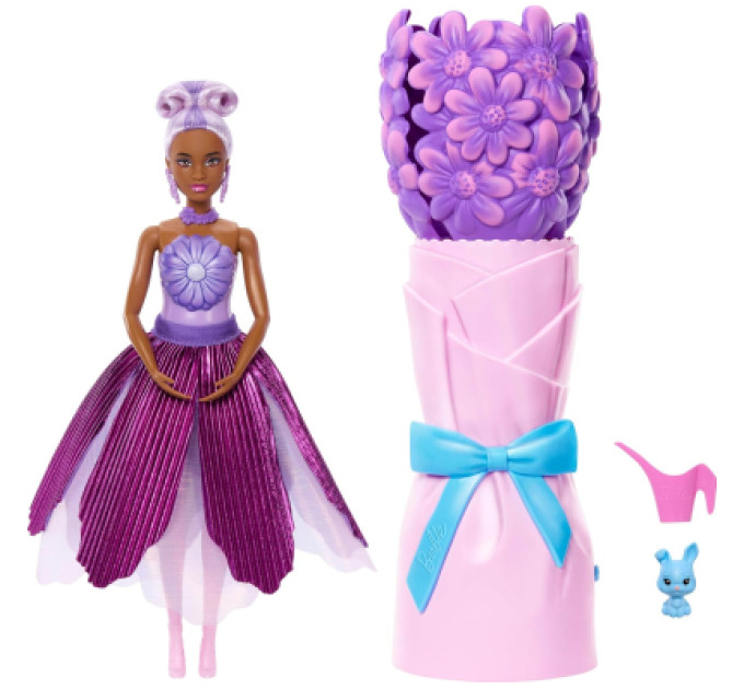 Barbie Лялька Barbie Набір-сюрприз з лялькою Barbie Petal Pop Фіолетова маргаритка (JMF58)