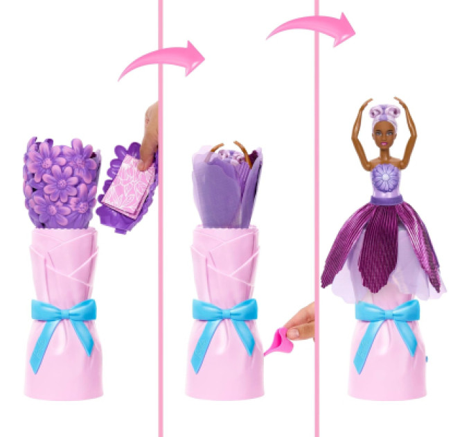 Barbie Лялька Barbie Набір-сюрприз з лялькою Barbie Petal Pop Фіолетова маргаритка (JMF58)