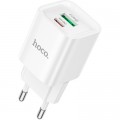 Зарядний пристрій HOCO C147A Charm 1xUSB-C PD20W + 1xUSB QC3.0 White (6942007630276)