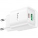 Зарядний пристрій HOCO C147A Charm 1xUSB-C PD20W + 1xUSB QC3.0 White (6942007630276)