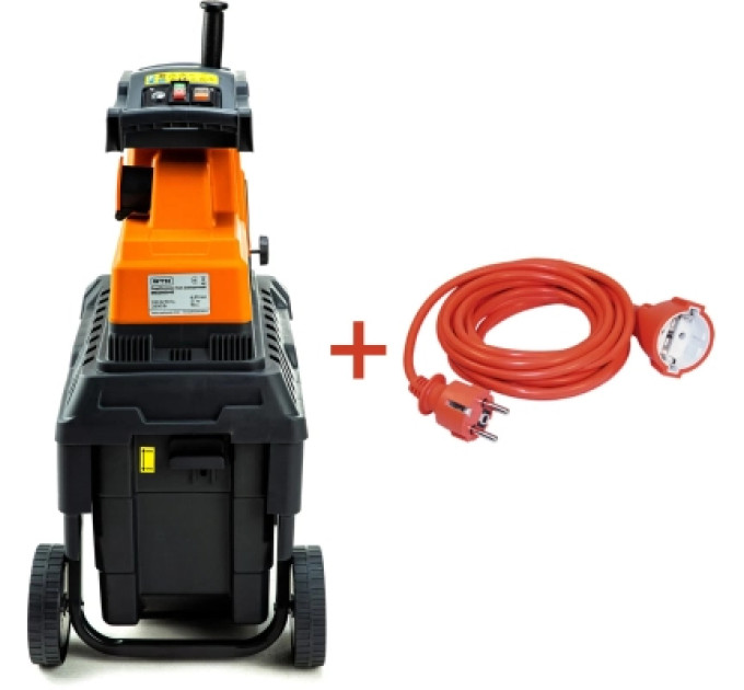 GTM Подрібнювач GTM MS2800/45 KIT, 220В, 2800Вт, до 45мм, фреза, 60л + подовжувач 10м (MS2800/45_KIT+ext.cord)