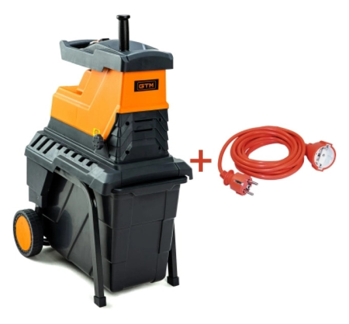 GTM Подрібнювач GTM MS2800/45 KIT, 220В, 2800Вт, до 45мм, фреза, 60л + подовжувач 10м (MS2800/45_KIT+ext.cord)