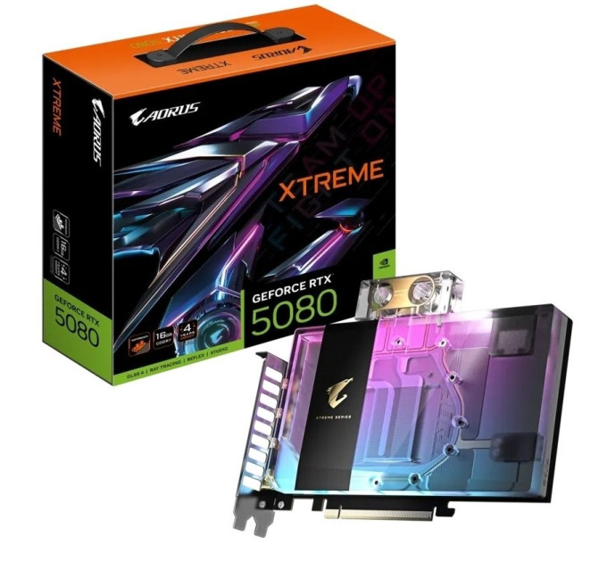GIGABYTE Відеокарта GF RTX 5080 16GB GDDR7 Aorus Xtreme Waterforce WB Gigabyte (GV-N5080AORUSX WB-16GD)