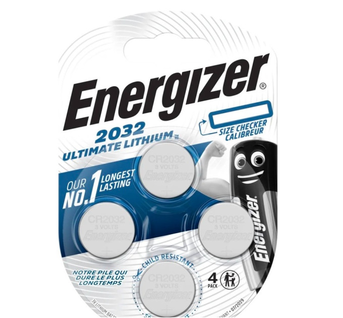 Energizer Батарейка Energizer 2032 Ultimate Lithium, CR2032 BL 4шт