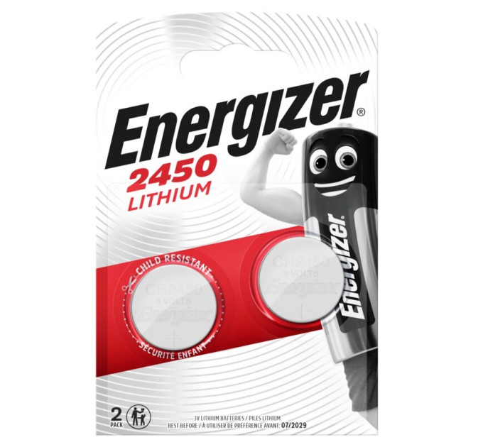 Energizer Батарейка Energizer 2450 Lithium, CR2450 BL 2шт