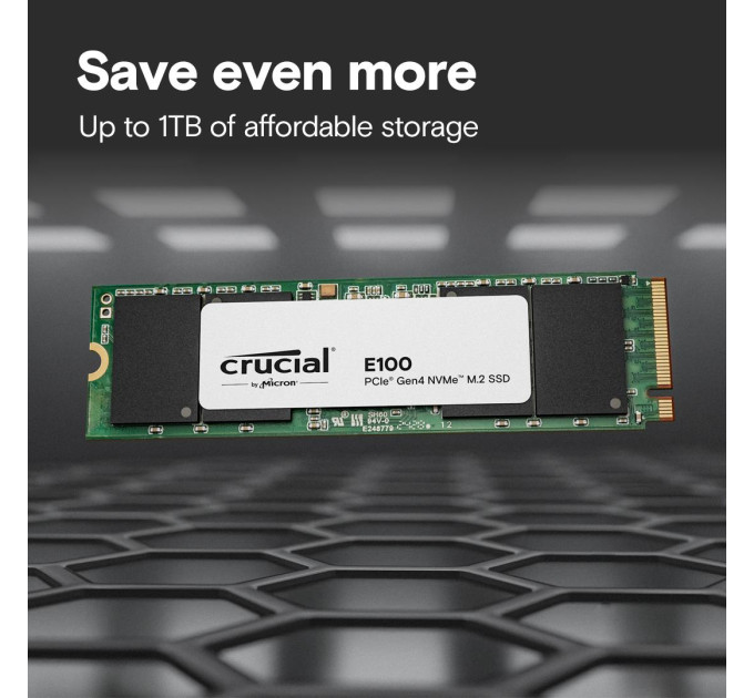 Crucial Твердотільний запам’ятовувальний пристрій накопичувач (SSD) G4 M.2 NVME 2TB E100 CT2000E100SSD8 CRUCIAL