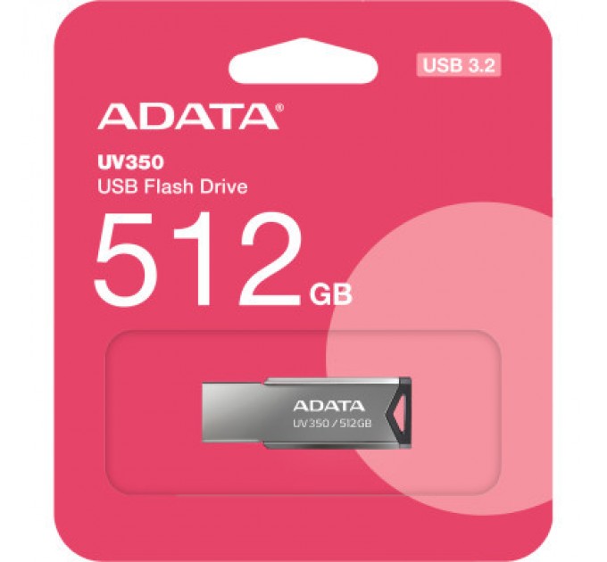 ADATA USB флеш накопичувач ADATA 512GB UV350 Metallic USB 3.2 (AUV350-512G-RBK)