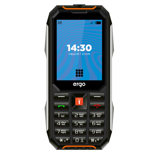 Ergo Мобiльний телефон Ergo E283 Dual Sim Black Orange