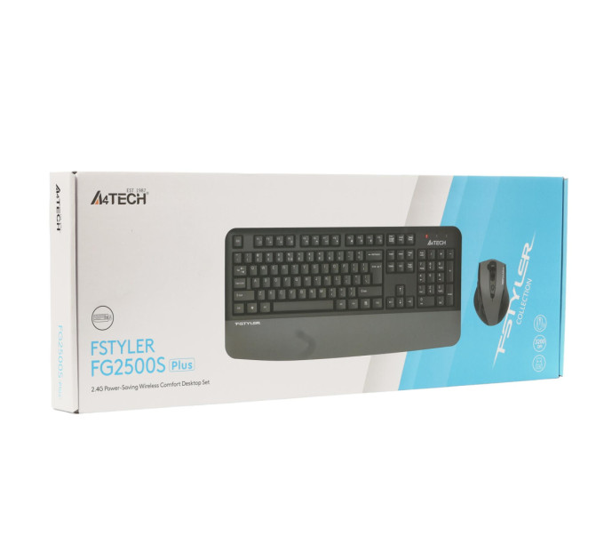 A4Tech Комплект (клавіатура, мишка) бездротовий A4Tech Fstyler FG2500S Plus Grey