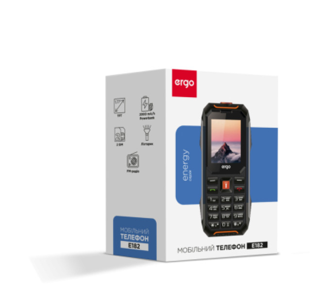Ergo Мобільний телефон Ergo E182 Black Orange
