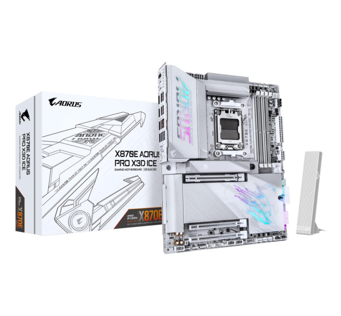 GIGABYTE Материнська плата AMD X870E SAM5 ATX X870E A PRO X ICE GIGABYTE