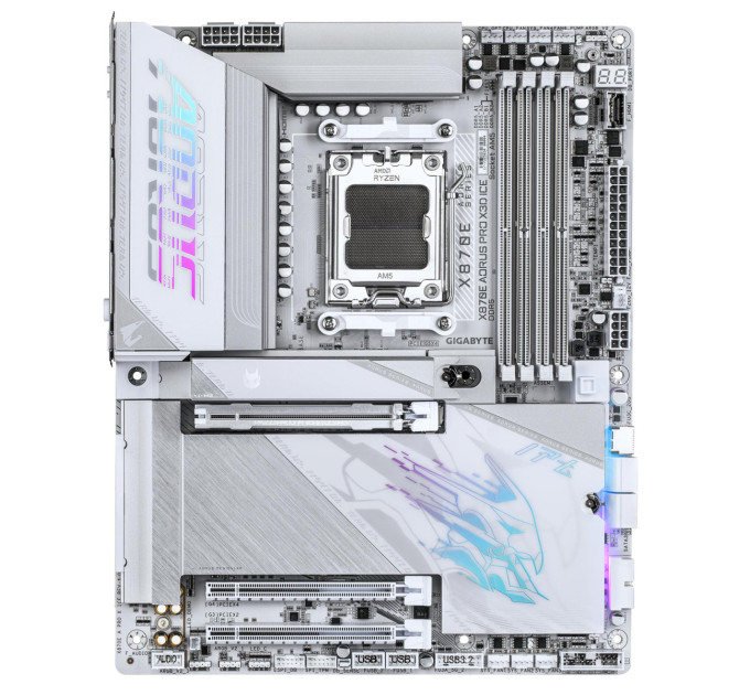 GIGABYTE Материнська плата AMD X870E SAM5 ATX X870E A PRO X ICE GIGABYTE