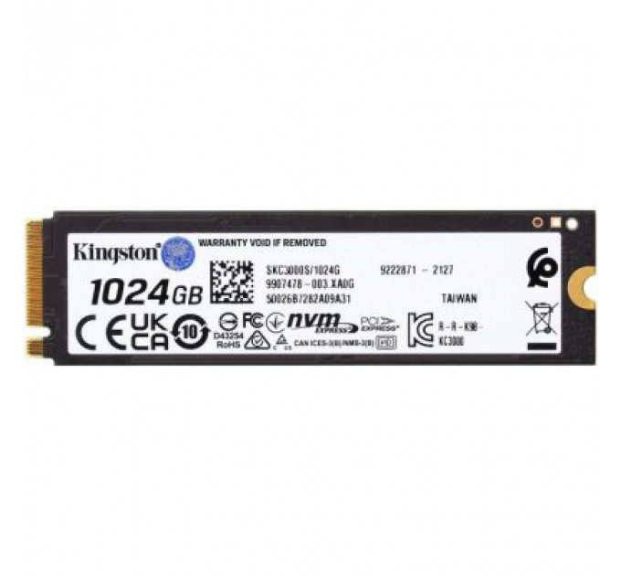 Накопичувач SSD M.2 2280 1TB Kingston (SKC3000S/1024G)