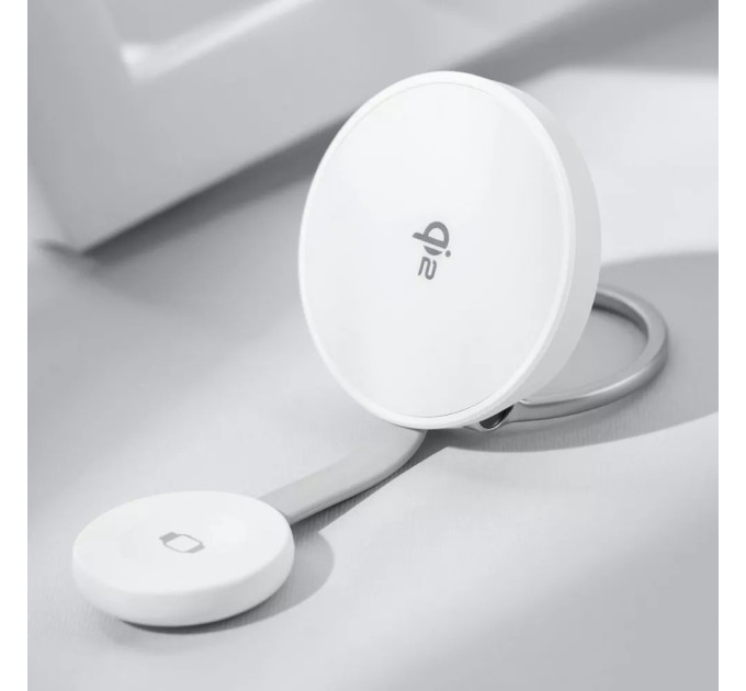 Proove Бездротовий зарядний пристрій Proove Knocker 2 in 1 Qi2 15W White (WSPK15012002)