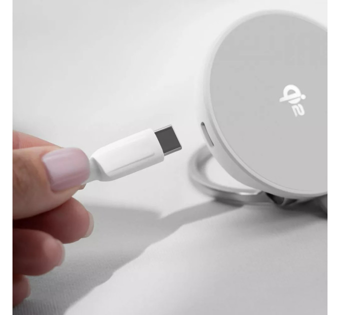 Proove Бездротовий зарядний пристрій Proove Knocker 2 in 1 Qi2 15W White (WSPK15012002)