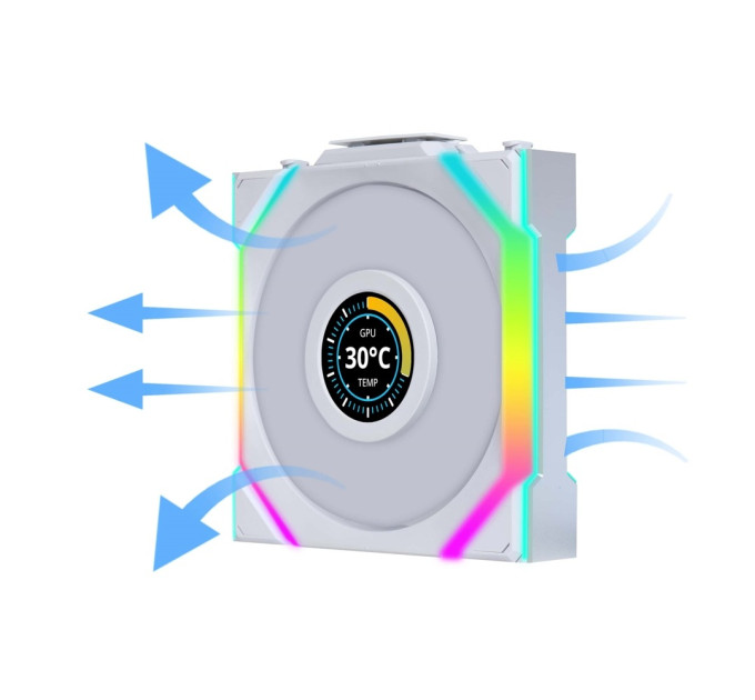 Lian Li Вентилятор Lian Li Uni Fan SL Wireless LCD 120-3 Reverse White (G99.12RSLLCD1W3W.00)