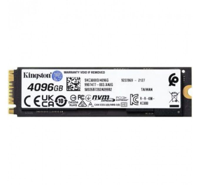 Накопичувач SSD M.2 2280 4TB Kingston (SKC3000D/4096G)