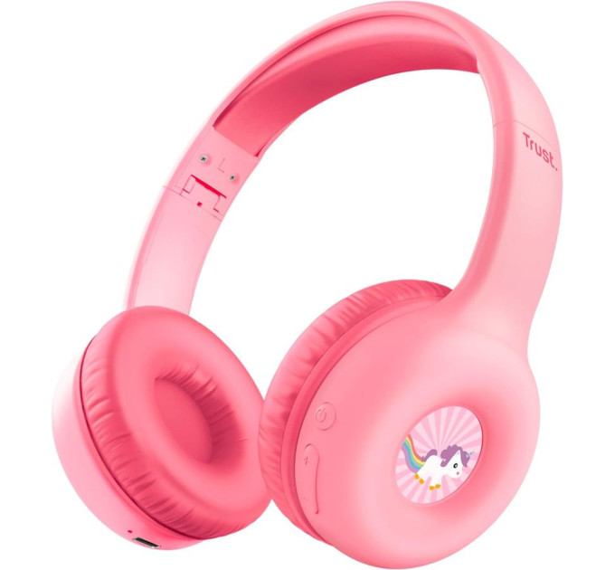 Trust Bluetooth-гарнітура Trust On-ear Nouna Kids, Wireless Pink (25274)
