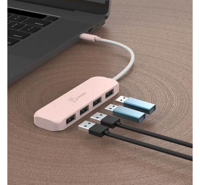 J5create USB-хаб J5create 4 USB-A Red (JCH341ER-N)