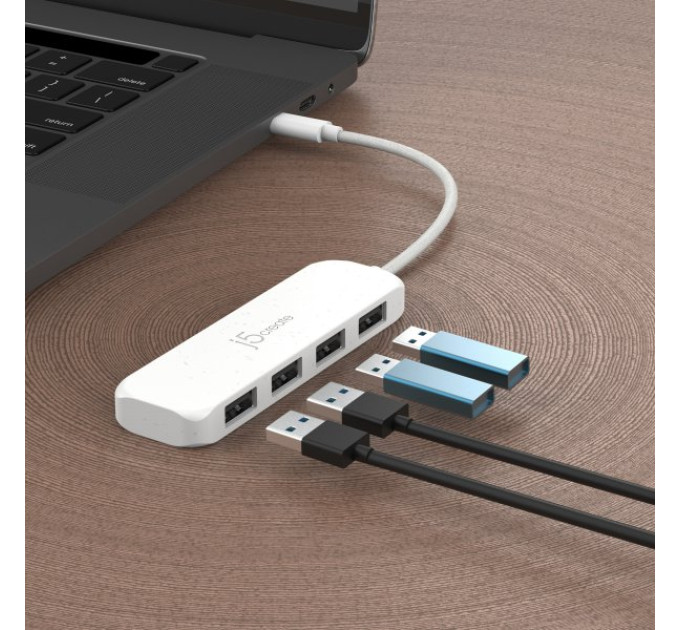 J5create USB-хаб J5create 4 USB-A White (JCH341EW-N)