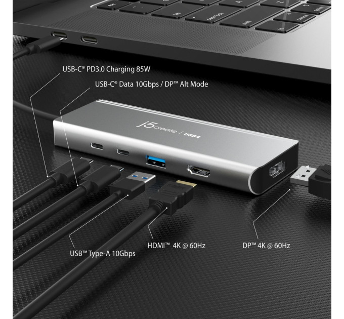 J5create USB-хаб J5create USB-C 5-в-1 Grey (JCD401-N)