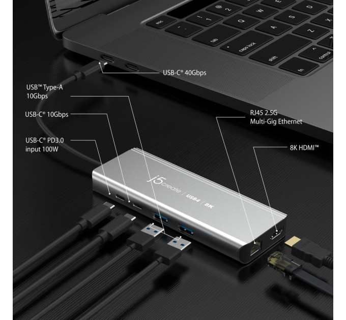 J5create USB-хаб J5create USB-C 6-в-1 Grey (JCD403-N)