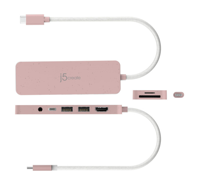 J5create USB-хаб J5create USB-C 6-в-1 Rose (JCD373ER-N)
