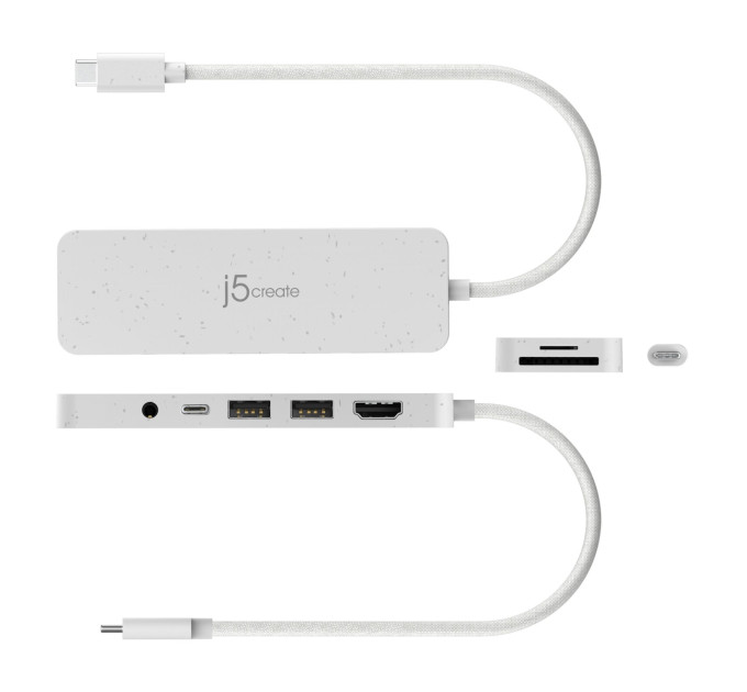 J5create USB-хаб J5create USB-C 6-в-1 White (JCD373EW-N)