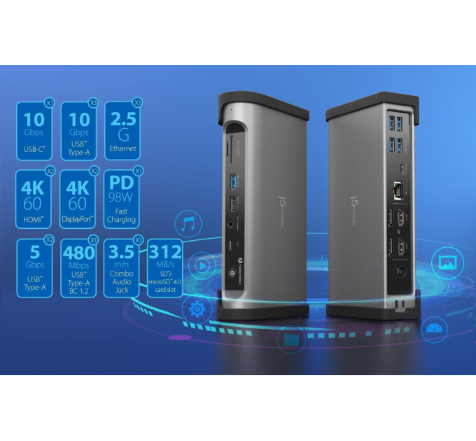 J5create Док-станція J5create USB-C 15-в-1 (JTD568-EN)