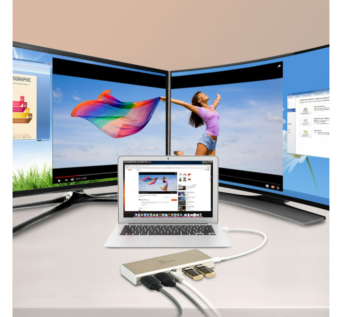 J5create Док-станція J5create USB-C 6-в-1 (JCD381-N)