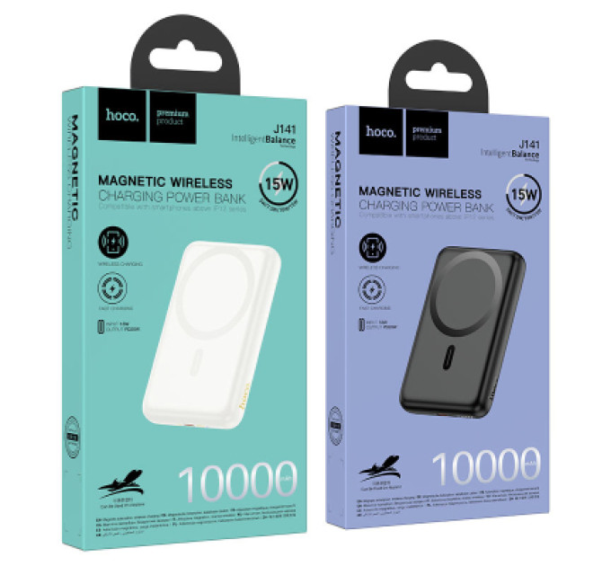 HOCO Батарея універсальна HOCO 10000mAh Grace PD/20W Magnetic White (J141 / 714985)