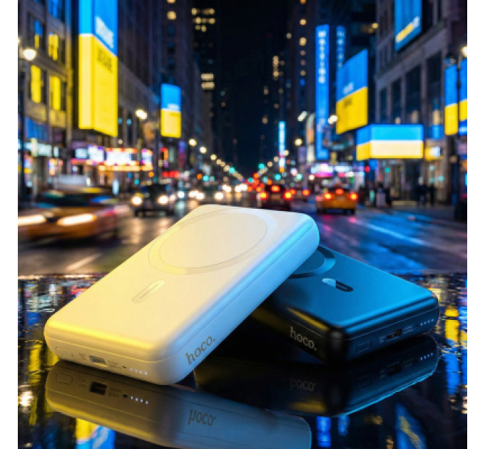 HOCO Батарея універсальна HOCO 10000mAh Grace PD/20W Magnetic White (J141 / 714985)