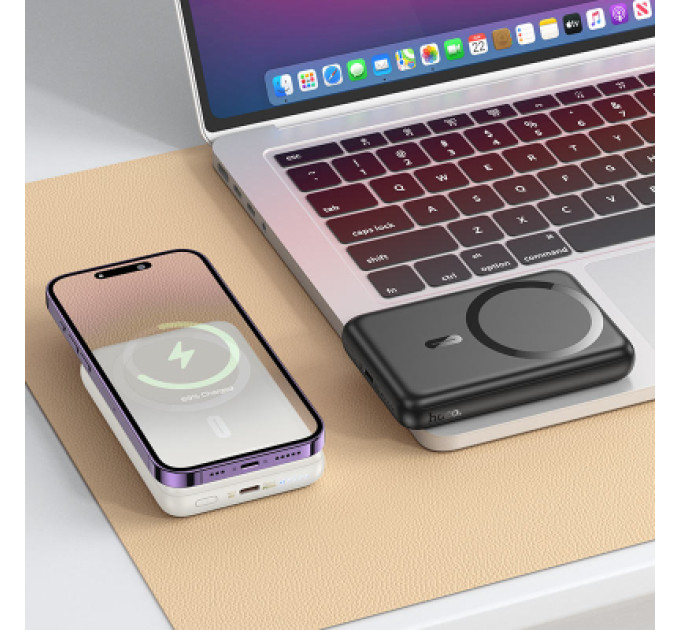 HOCO Батарея універсальна HOCO 10000mAh Grace PD/20W Magnetic White (J141 / 714985)