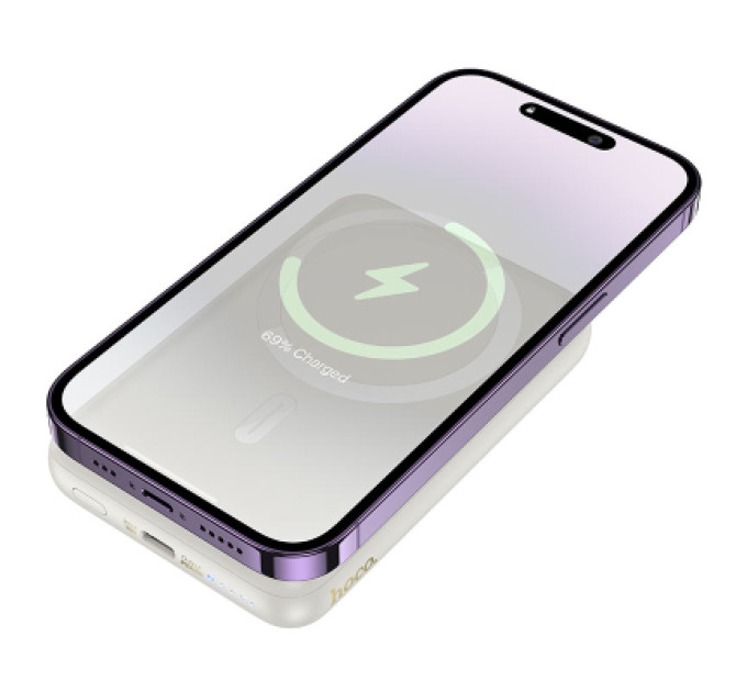 HOCO Батарея універсальна HOCO 10000mAh Grace PD/20W Magnetic White (J141 / 714985)