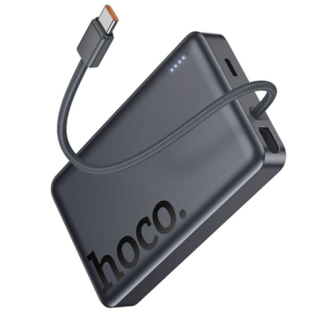 HOCO Батарея універсальна HOCO 10000 mAh Origen Dual PD/20W Magnetic with cable Type-C Metal Gray (Q44 / 714983)