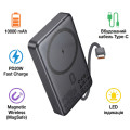HOCO Батарея універсальна HOCO 10000 mAh Origen Dual PD/20W Magnetic with cable Type-C Metal Gray (Q44 / 714983)
