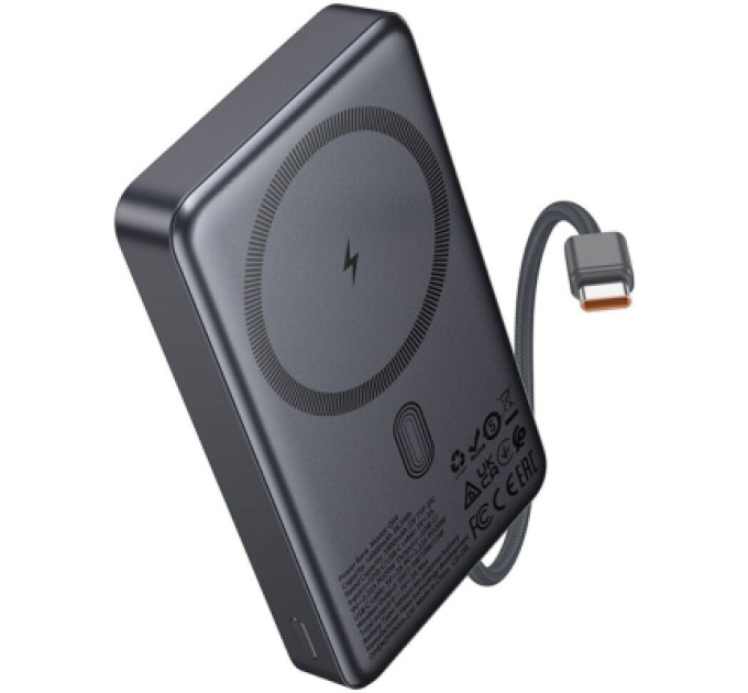 HOCO Батарея універсальна HOCO 10000 mAh Origen Dual PD/20W Magnetic with cable Type-C Metal Gray (Q44 / 714983)