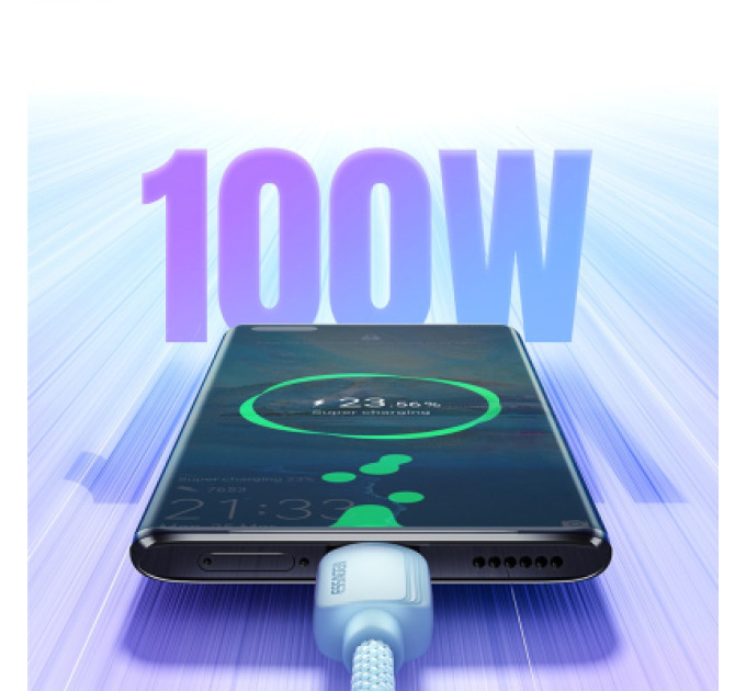 Essager Дата кабель USB 2.0 AM to USB-C 1.0m 100W blue Essager (EXC7A-WL03-P)