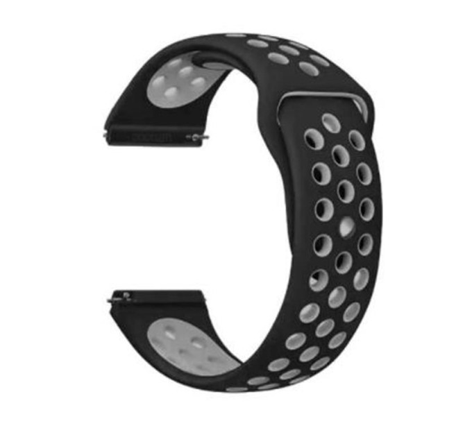 BeCover Ремінець BeCover Nike Style для Xiaomi Amazfit Bip/Bip Lite/Bip S Lite/GTR 42mm/GTS/TicWatch S2/TicWatch E Black-Grey (705702)