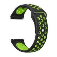 Ремінець BeCover Vents Style для Xiaomi iMi KW66/Mi Watch Color/Watch S1 Active/Haylou LS01/LS05 Black-Green (705802)