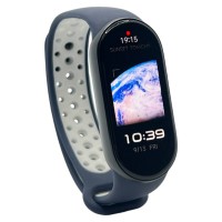 Ремінець BeCover Vents Style для Xiaomi Mi Smart Band 9 Blue White (711987)