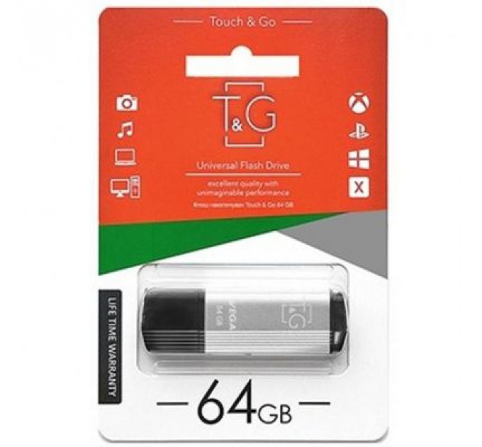 USB флеш накопичувач T&G 64GB 121 Vega Series Silver USB 2.0 (TG121-64GBSL)