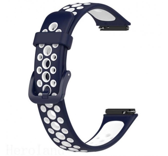 Ремінець BeCover Vents Style для Huawei Band 7/Honor Band 7 Blue-White (709442)